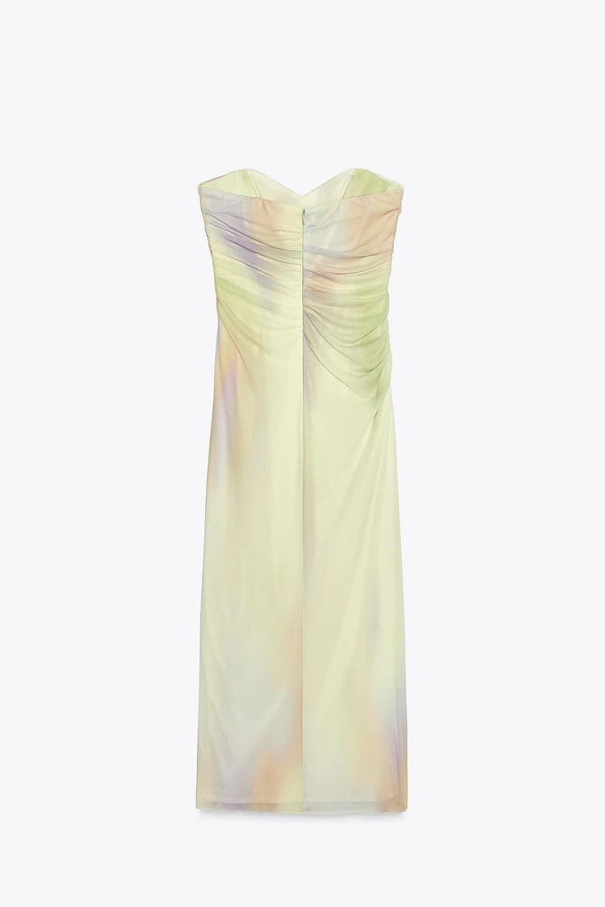 ROBE BUSTIER EN TULLE IMPRIMÉ