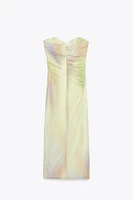 ROBE BUSTIER EN TULLE IMPRIMÉ