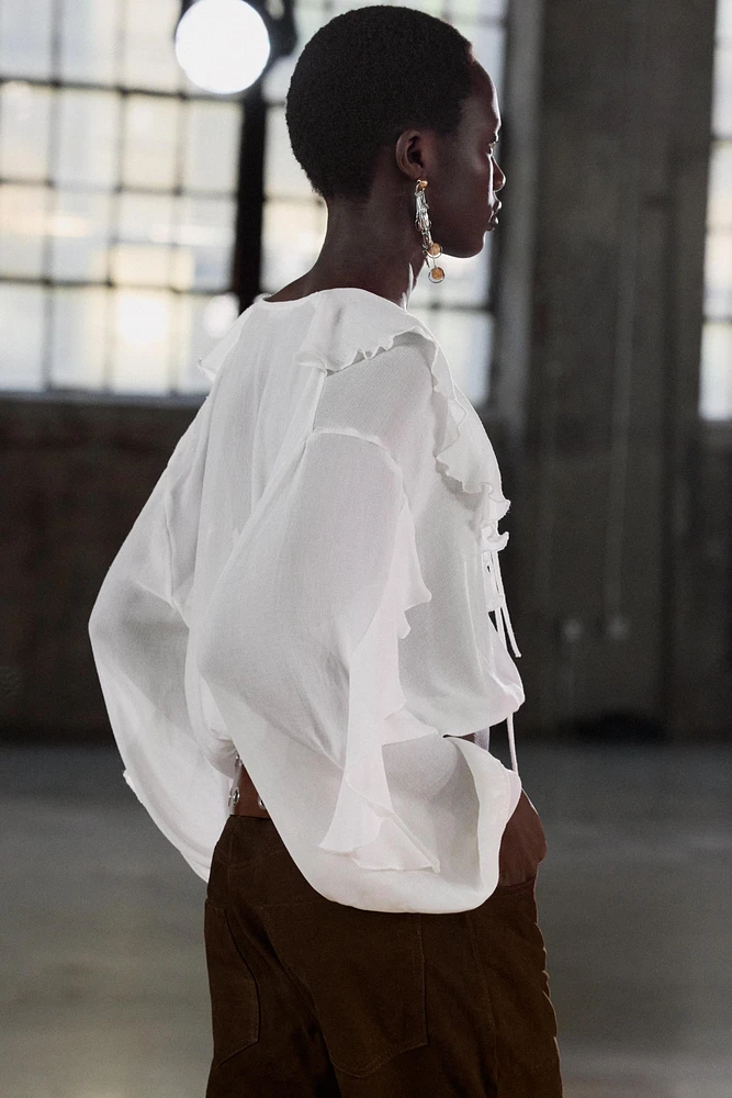BLOUSE FLUIDE À VOLANTS