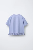 EMBROIDERED FRINGE T-SHIRT