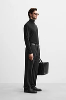 WOOL BLEND TEXTURED PANTS