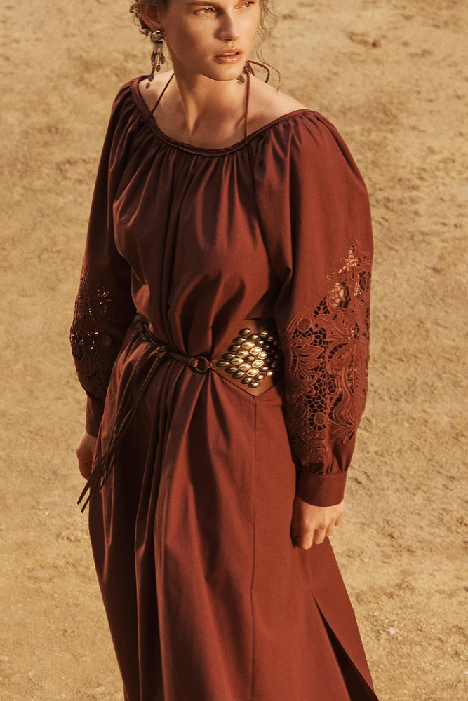 ROBE EN POPELINE BRODÉE ÉDITION LIMITÉE