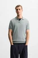 VISCOSE BLEND KNIT POLO SHIRT