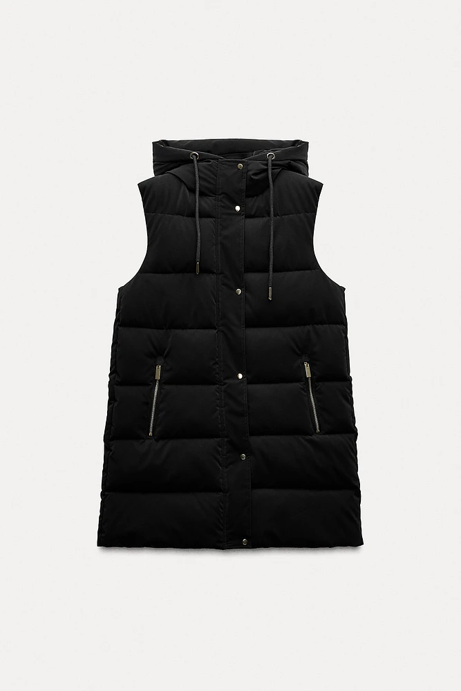 GILET LONG SANS MANCHES MATELASSÉ