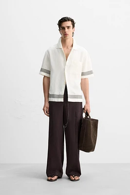 CHEMISE 100 % LIN À BANDES