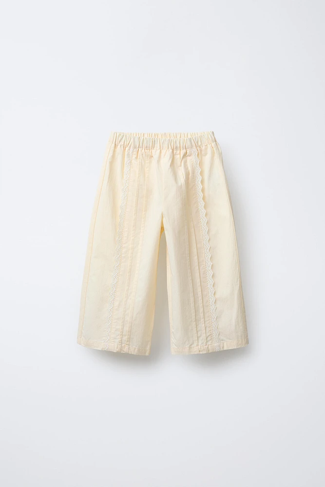 POPLIN LACE PANTS