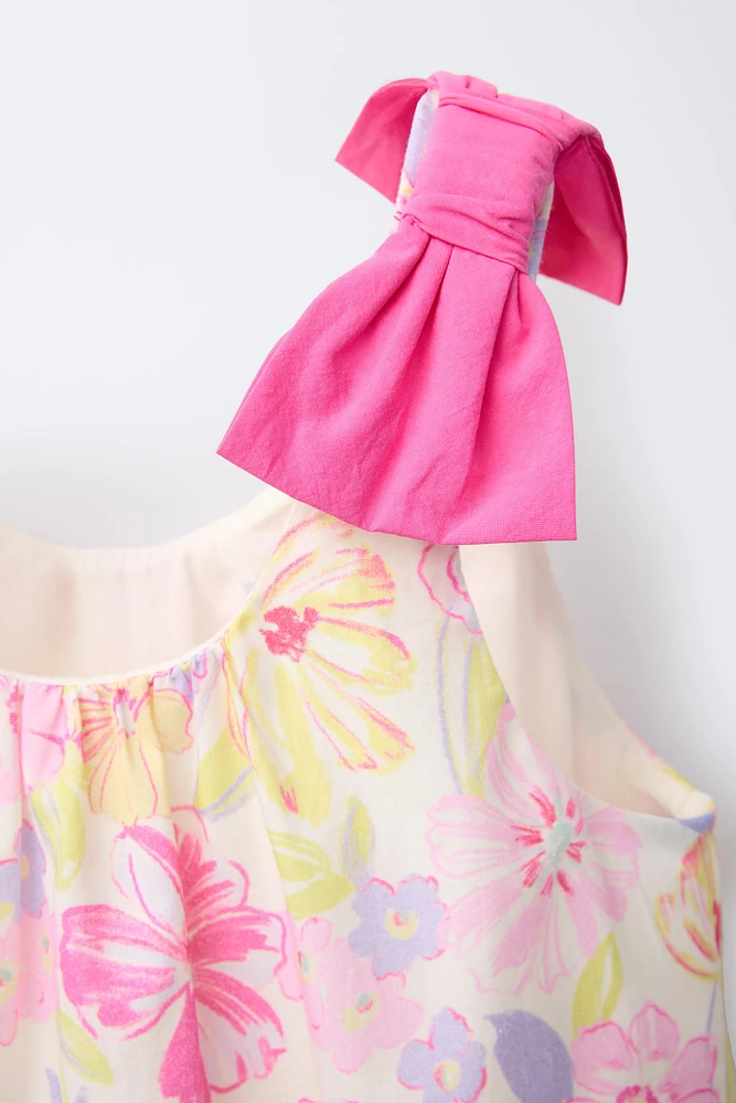 TIED FLORAL DRESS