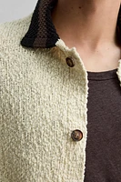 CONTRAST COLLAR CARDIGAN