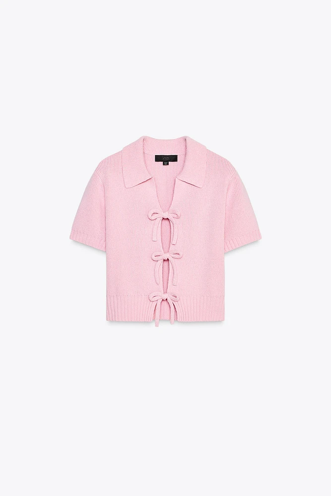 KNIT TOP WITH BOWS