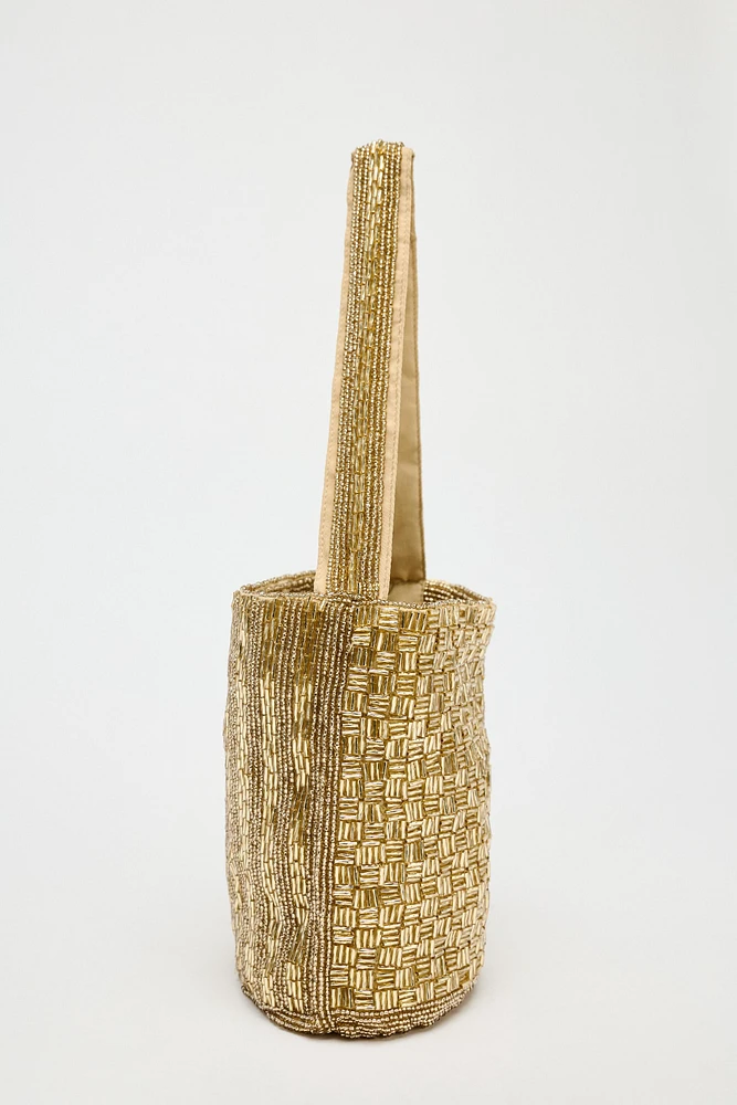 SEQUIN MINI BUCKET BAG