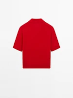 Short sleeve polo sweater