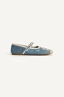 EMBROIDERED BALLET FLATS