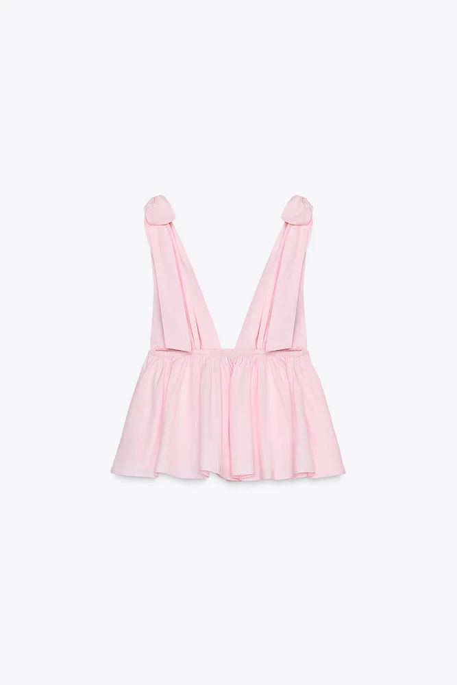 POPLIN BOW TOP