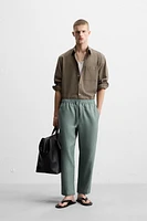 100% LINEN REGULAR FIT PANTS