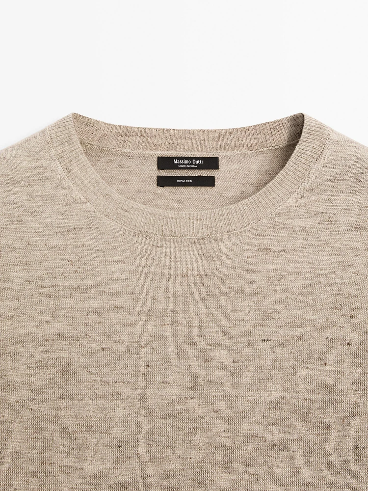 Pull en maille chinée 100 % lin