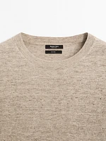100% linen melange knit sweater