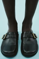 METALLIC BUCKLE CLOGS