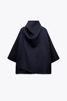 ZW COLLECTION WOOL CAPE WITH SCARF