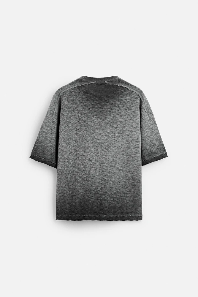 T-SHIRT DÉLAVÉ EN MAILLE