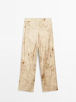 Pantalon droit fluide métallisé