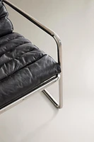 METAL AND LEATHER ACCENT CHAIR