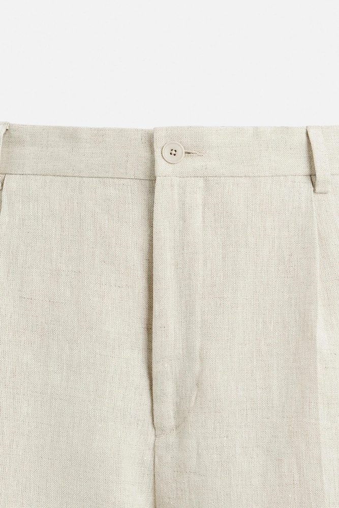 PANTALON 100 % LIN PLIS