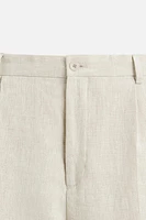 PANTALON 100 % LIN PLIS