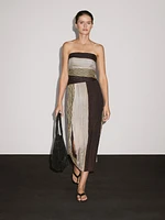 Strapless dress with gathered detail