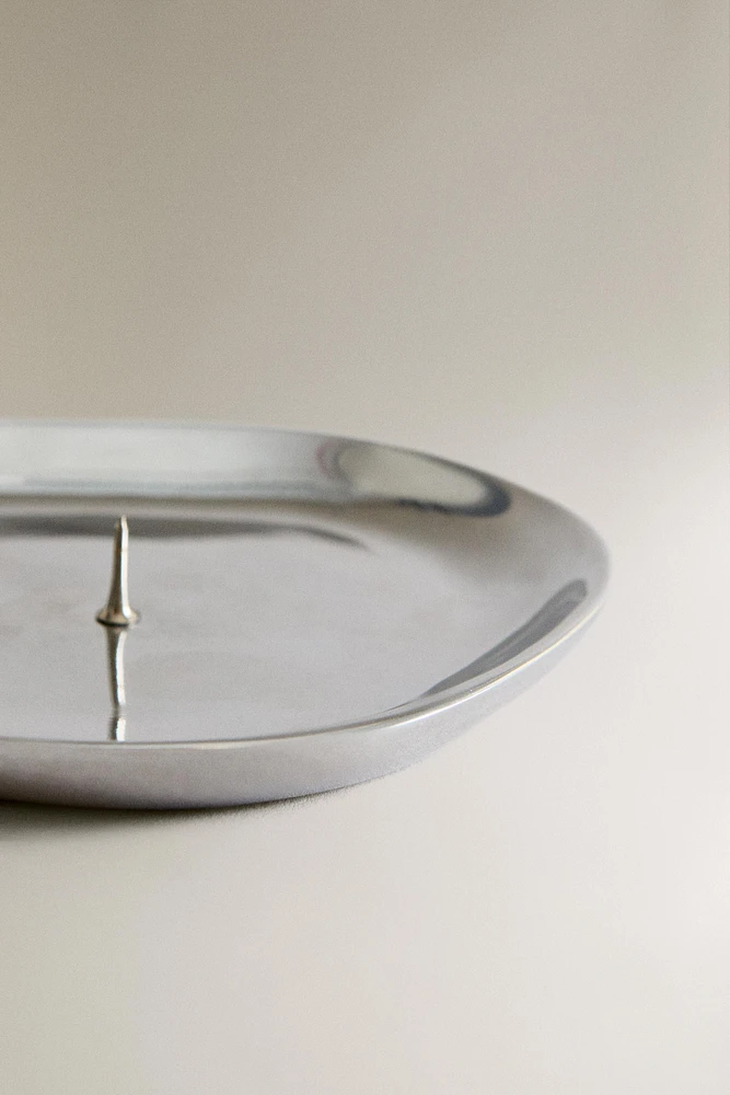 BOUGEOIR ALUMINIUM ARGENTÉ