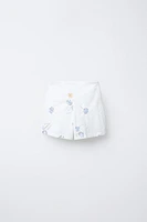 FLORAL BEADED BERMUDA SHORTS