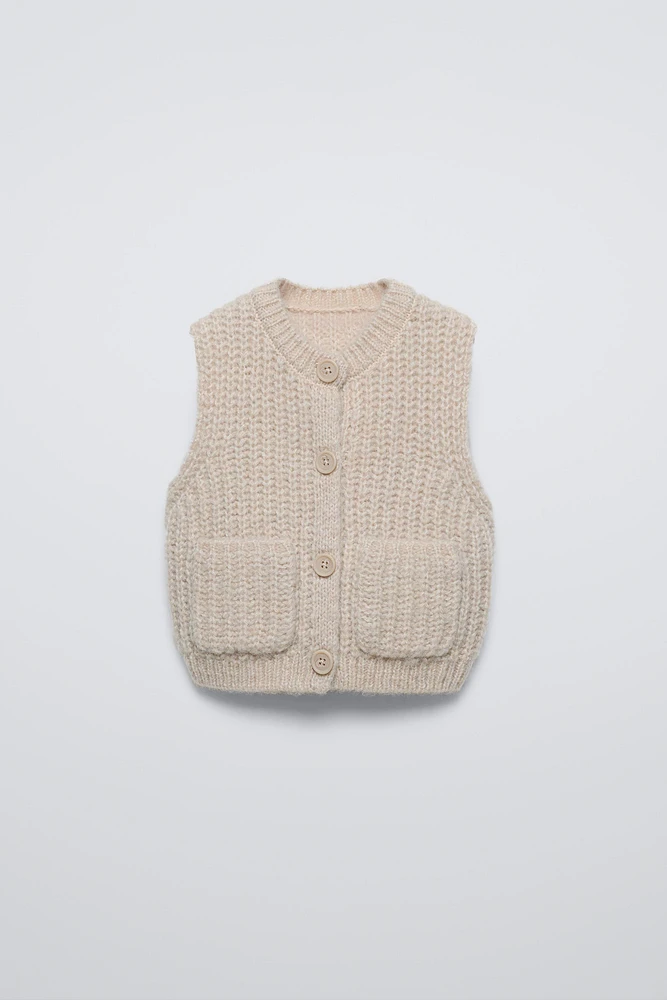 GILET SANS MANCHES EN MAILLE ÉPAISSE