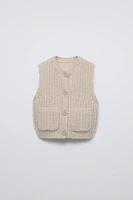 GILET SANS MANCHES EN MAILLE ÉPAISSE