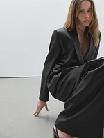 100% linen double-breasted blazer