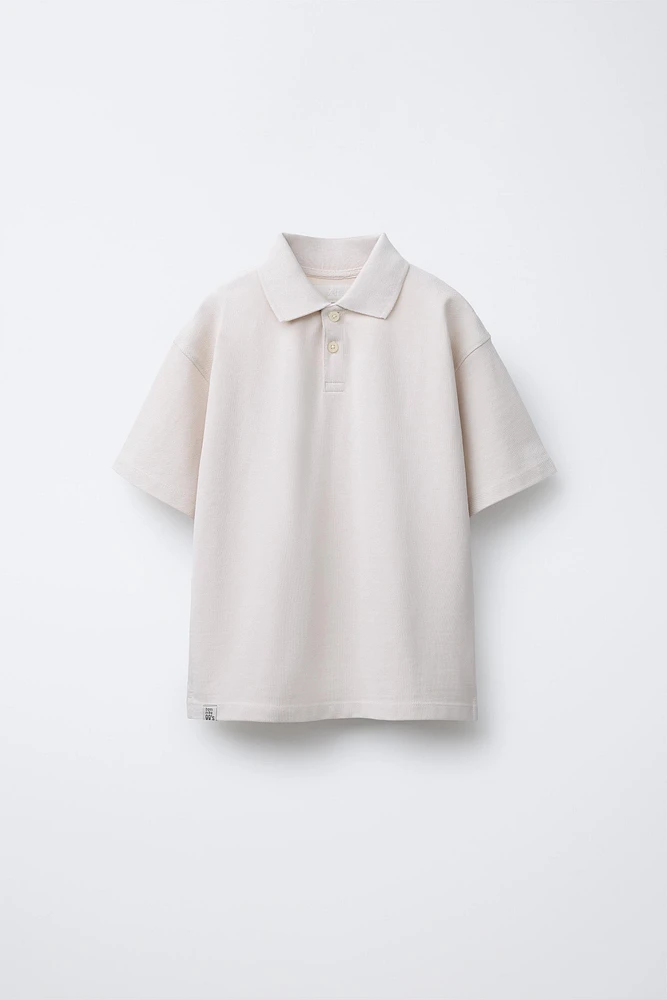 BOXY FIT POLO SHIRT WITH LABEL