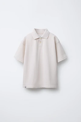 BOXY FIT POLO SHIRT WITH LABEL