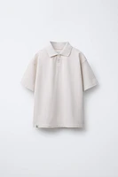 BOXY FIT POLO SHIRT WITH LABEL