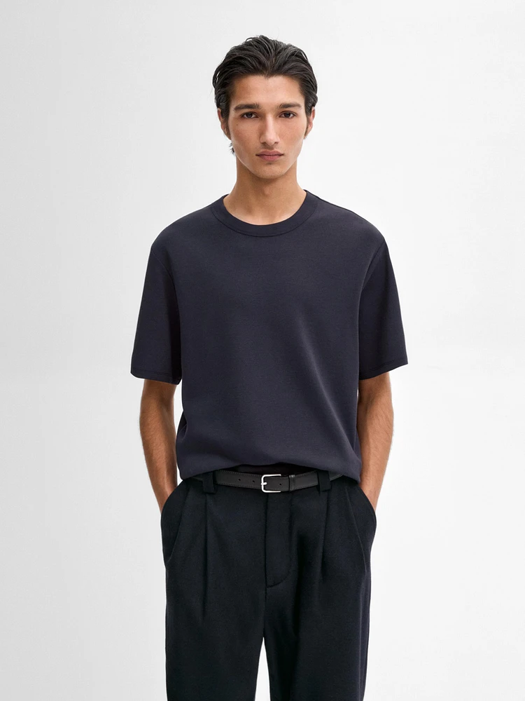 Short sleeve cotton blend T-shirt