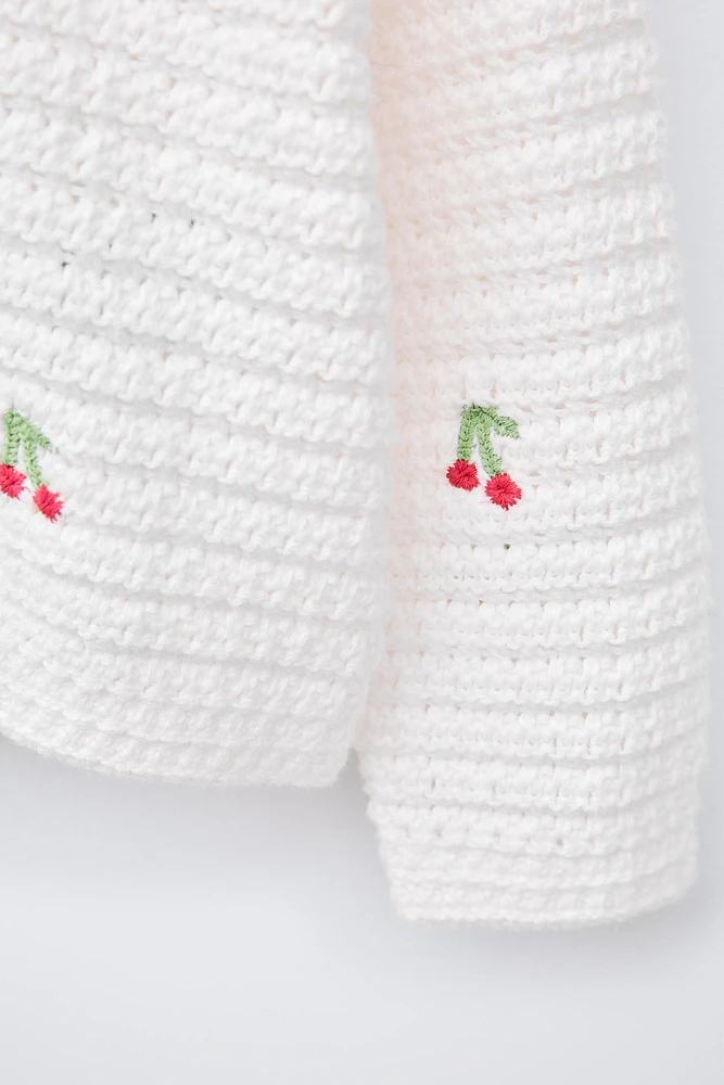 CHERRY KNIT CARDIGAN