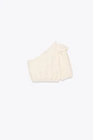EMBROIDERED ASYMMETRIC TOP