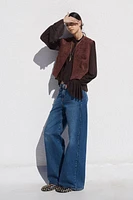 EMBROIDERED FAUX SUEDE VEST