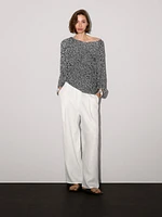 100% cotton flecked knit sweater
