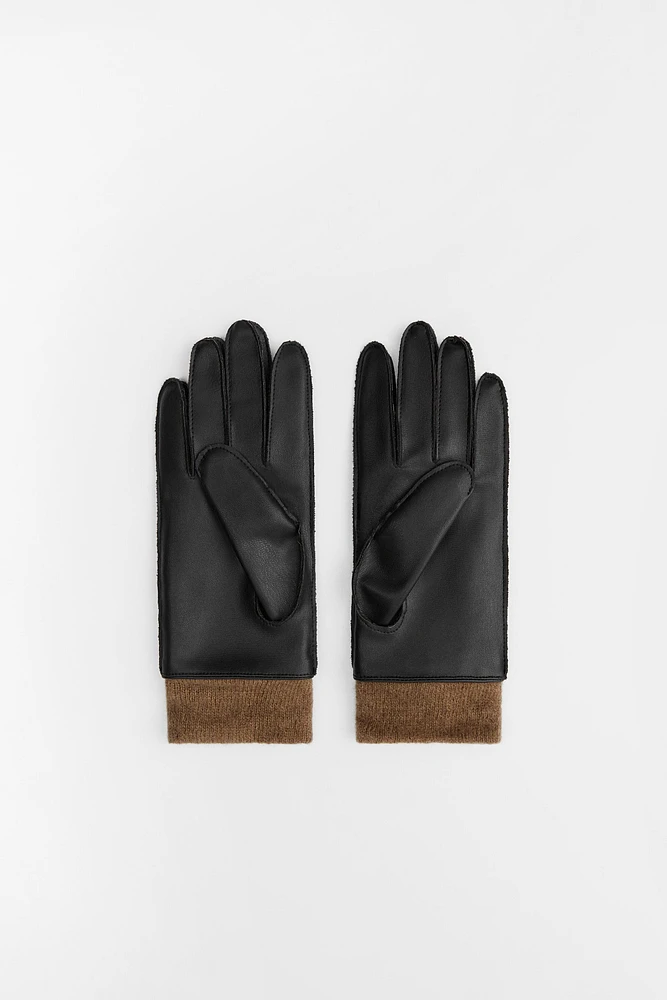 FAUX LEATHER SHORT GLOVES