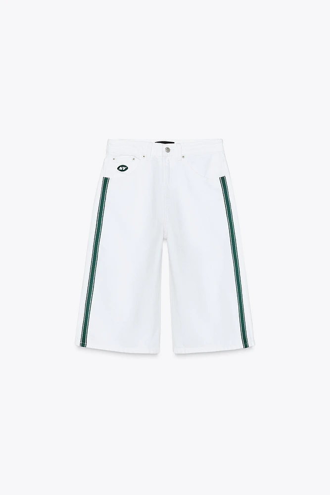 TRF BAGGY NFL JETS DENIM JORTS