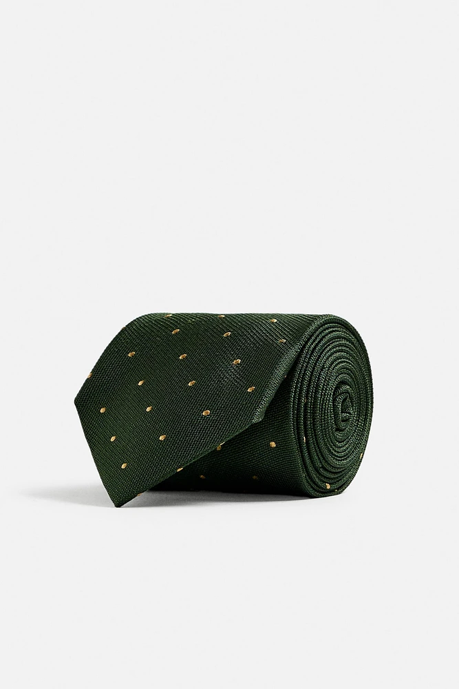 100% SILK POLKA DOT TIE