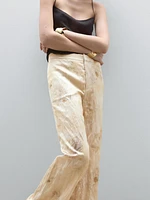 Pantalon droit fluide métallisé