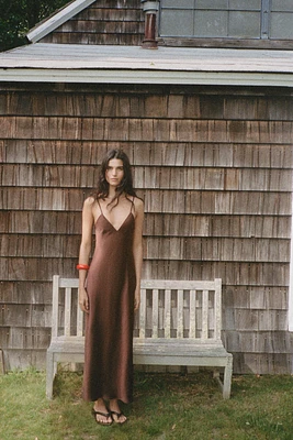SATIN MIDI DRESS