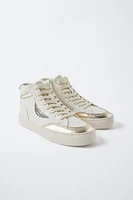 METALLIC HIGH TOP SNEAKERS