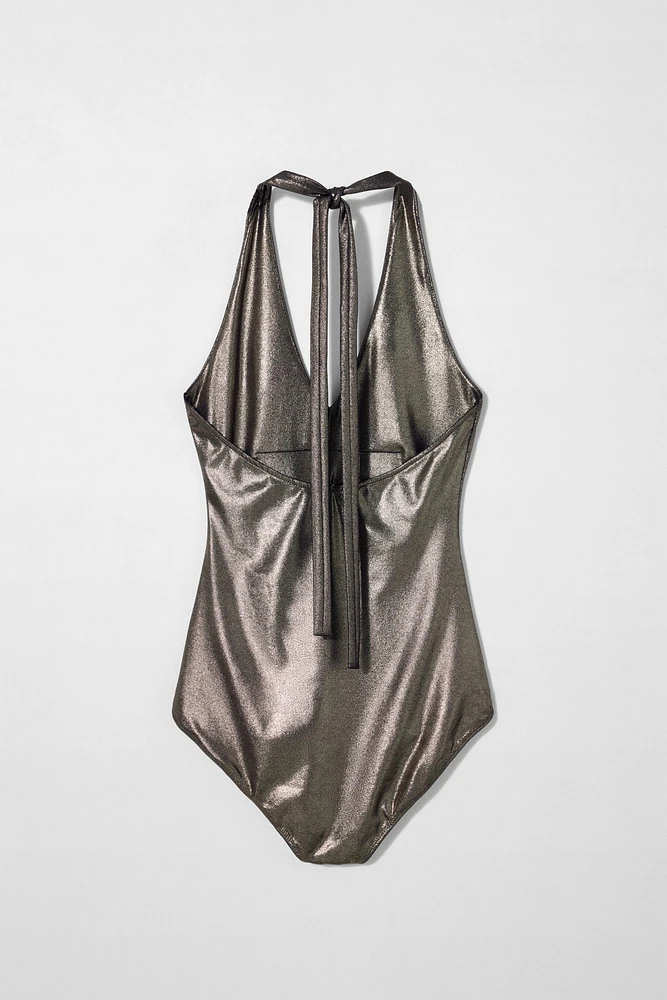 METALLIC HALTER BODYSUIT KATE MOSS X ZARA