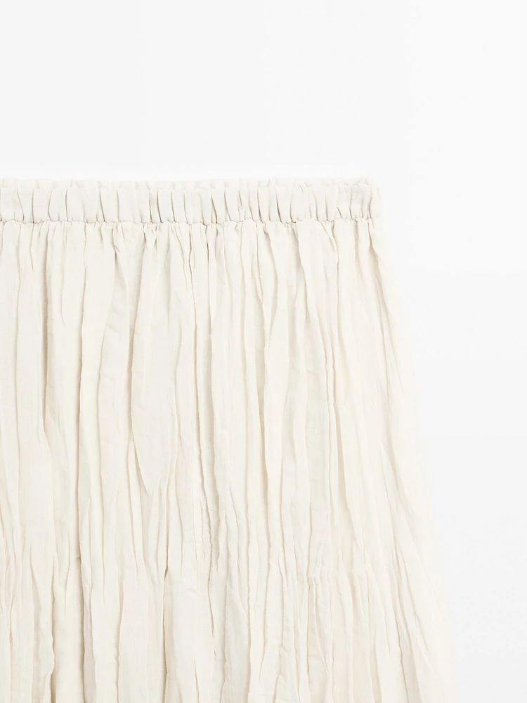 Flared pleated midi skirt