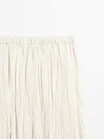Flared pleated midi skirt